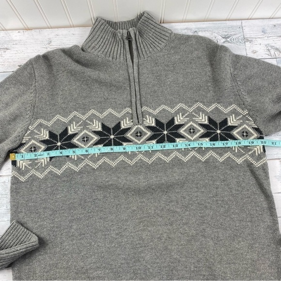 Weatherproof Vintage Men's Snowflake Quarter Zip Sweater Heather Gray Size‎ S - Picture 8 of 12